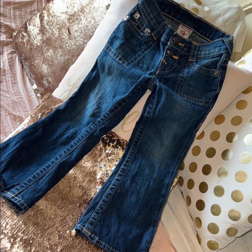Toddler girls True Religion Dark Blue Flare Jeans size 4